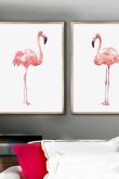 Картина фламинго в интерьере