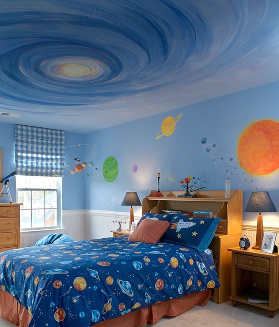 Голубой потолок в детской