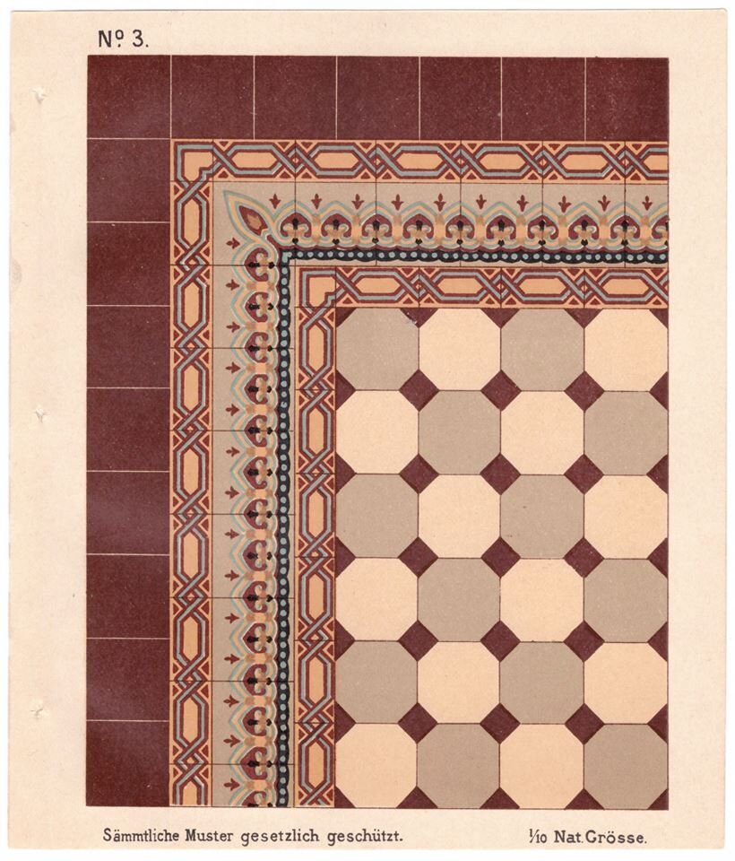 Метлахская плитка 19 век