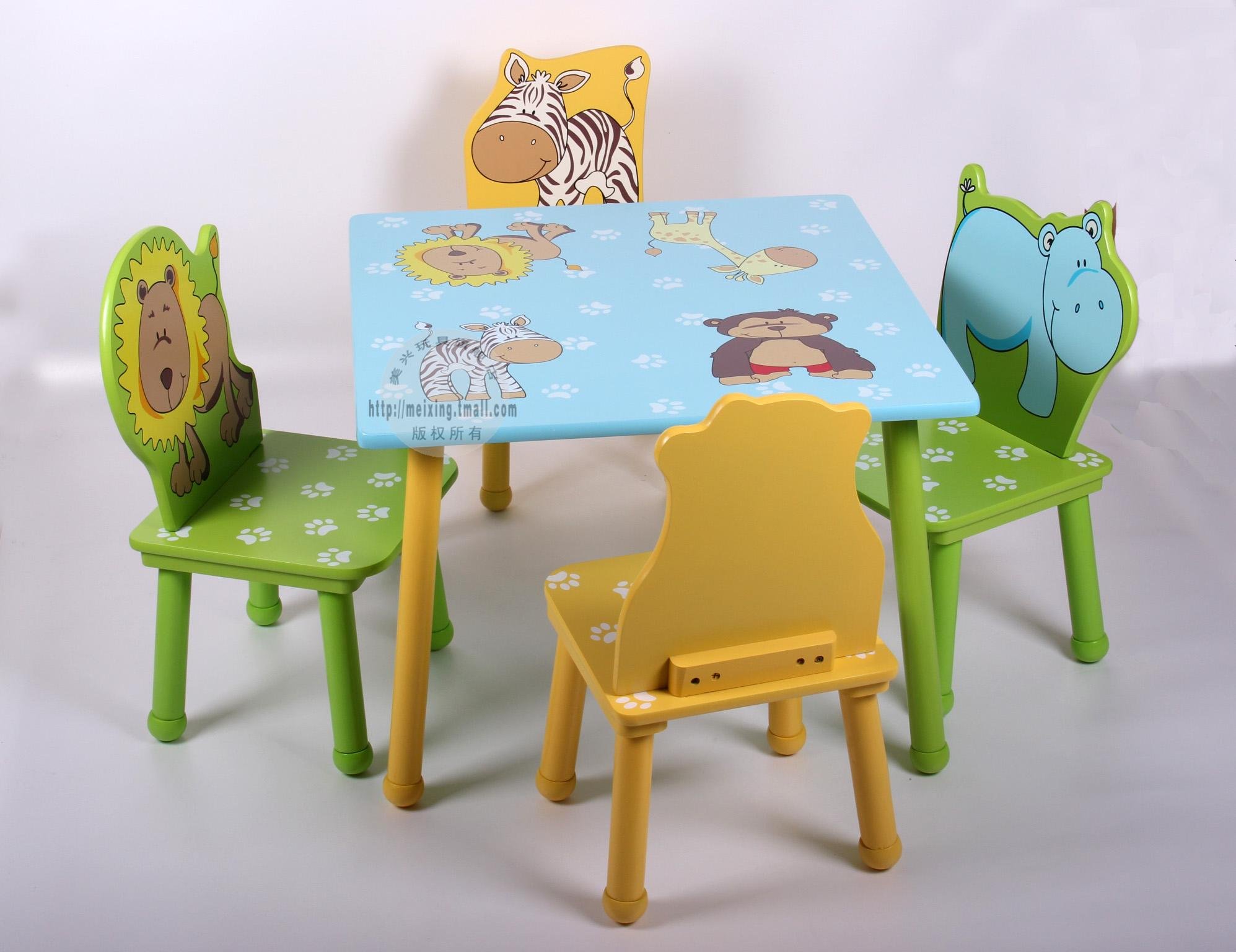 Детский столик со стульчиком деревянный