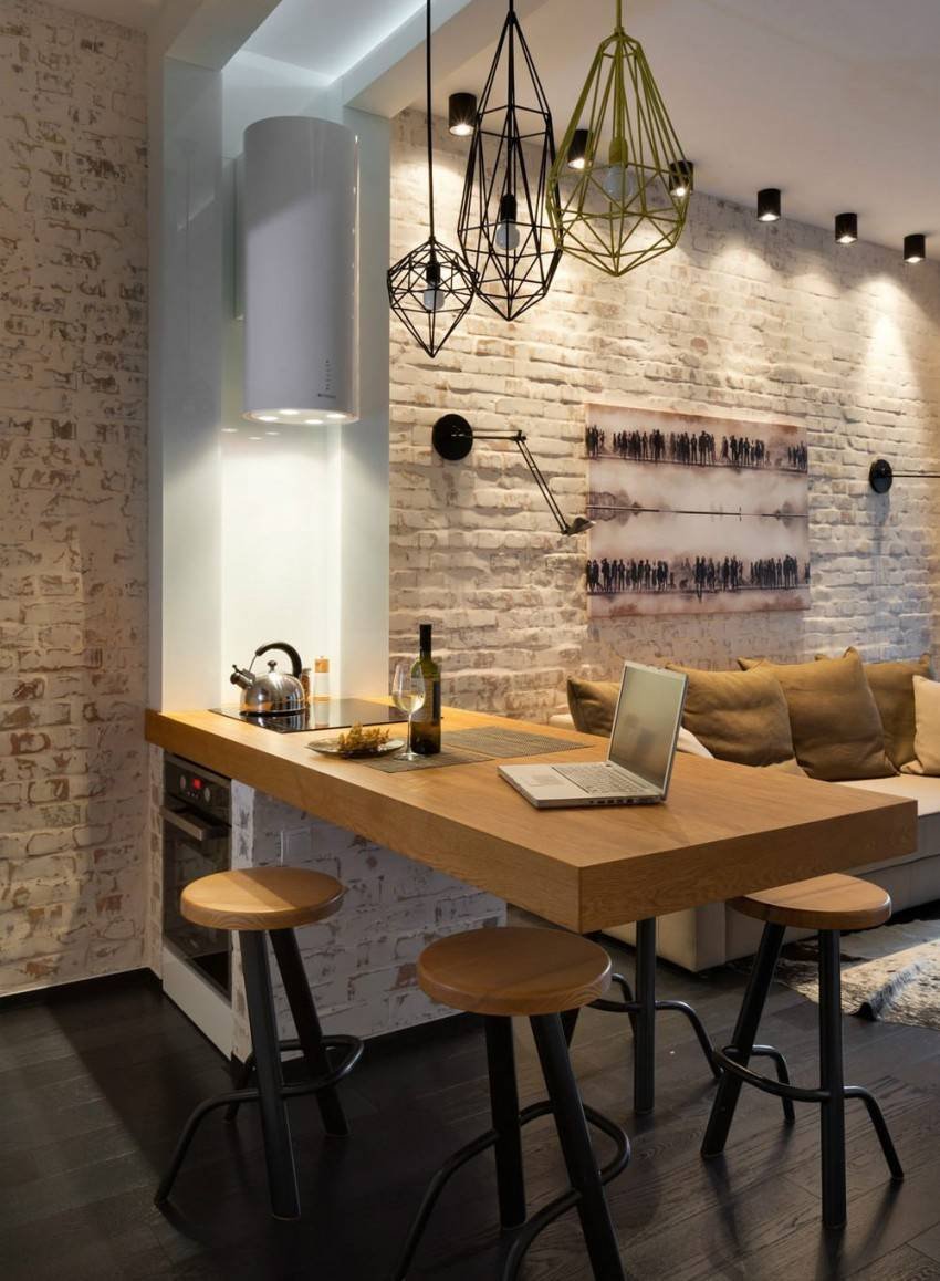 Кухня в стиле лофт 14м2