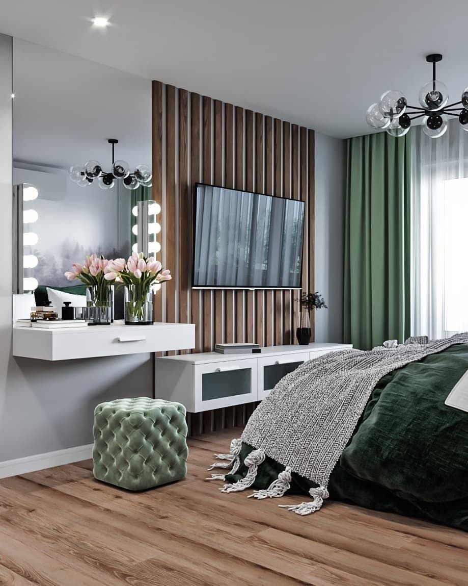Зеленая спальня марокканский стиль