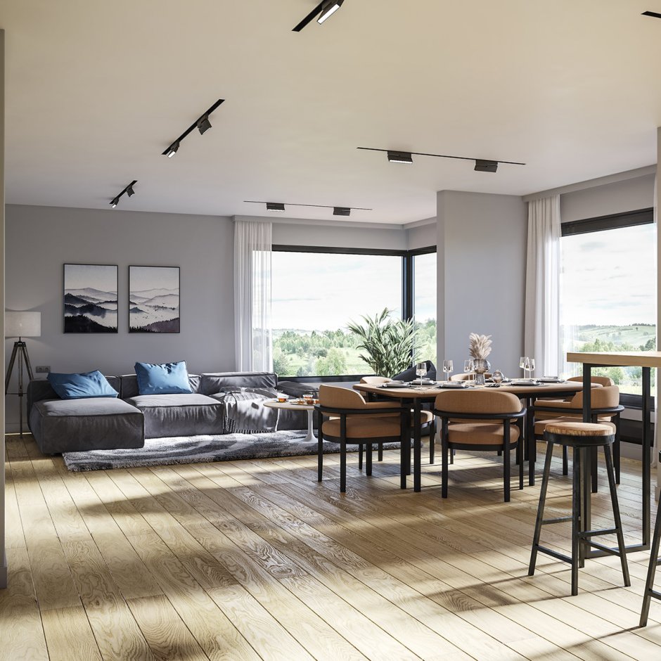 Спальня в стиле лофт с элементами классики