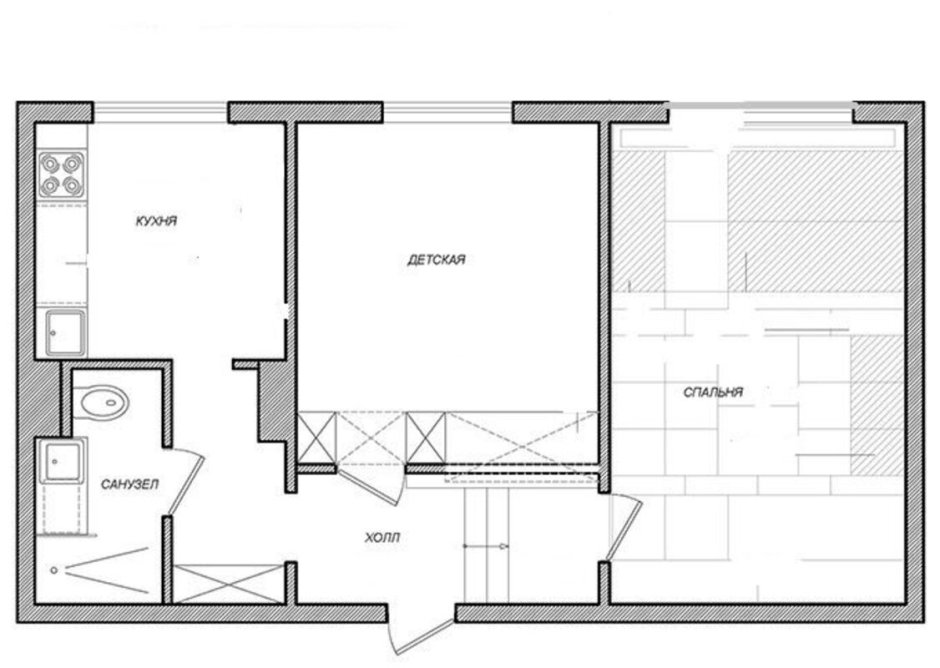Планировка 2 к квартиры в панельном доме