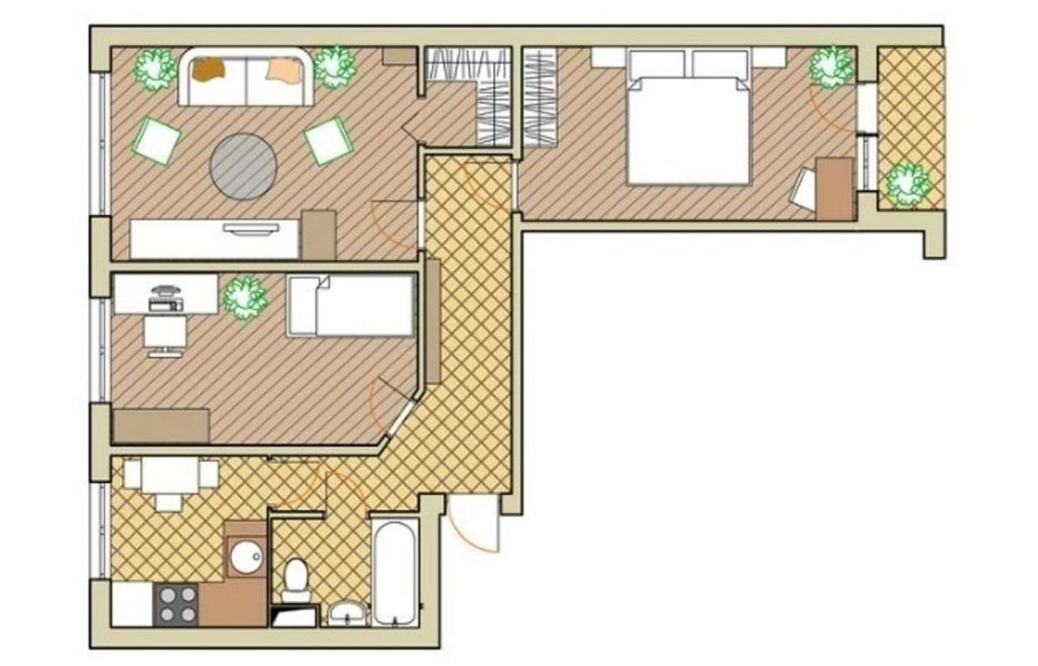 Перепланировка трешки в п49