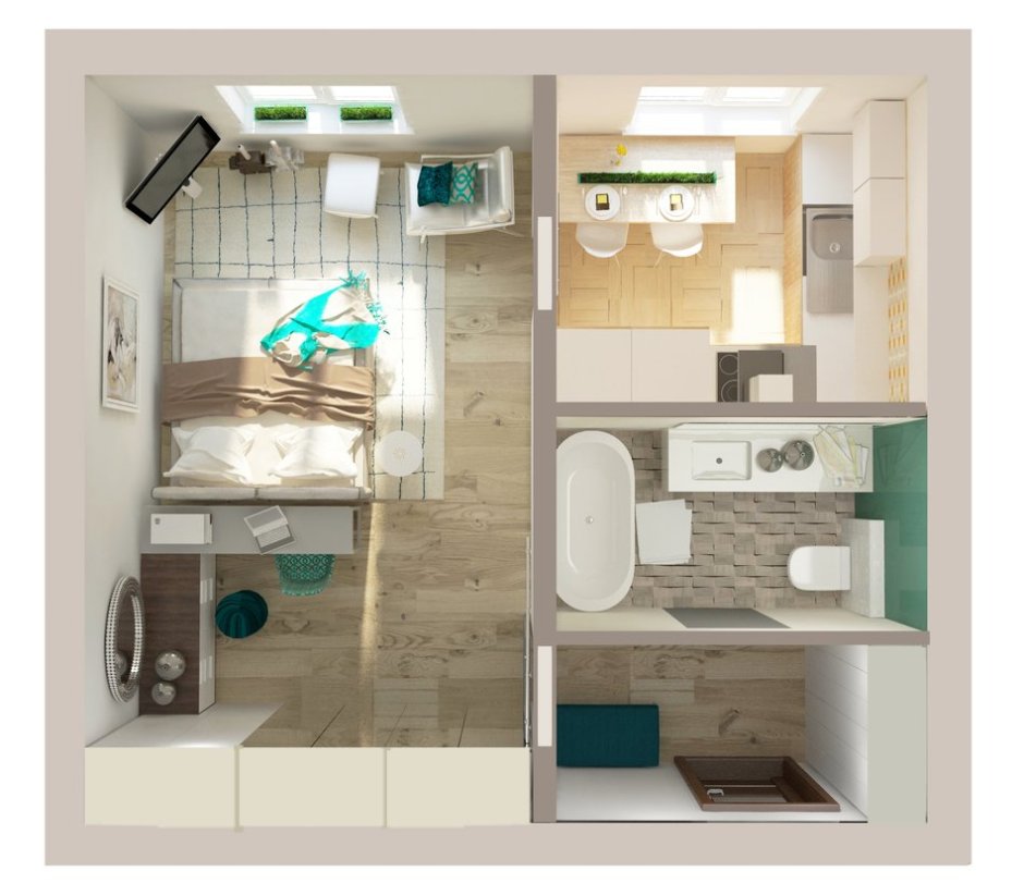 Планировка однокомнатной квартиры в панельном доме