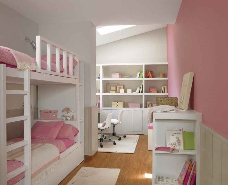 Детская комната для двух девочек 12 квадратов