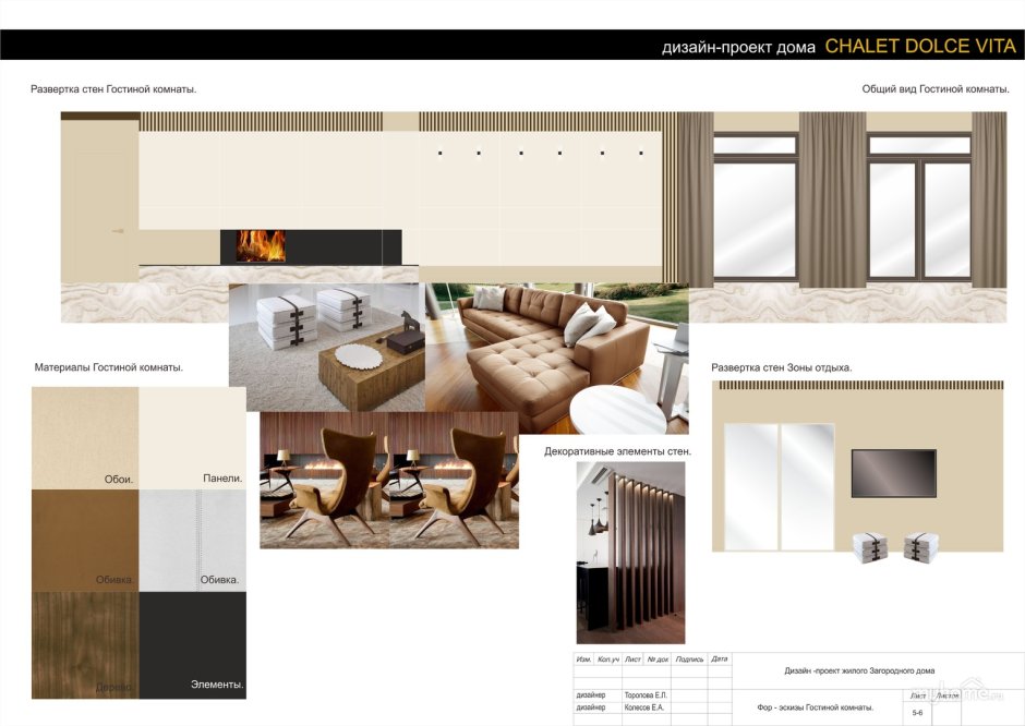 Интерьер загородного дома портфолио дизайнера