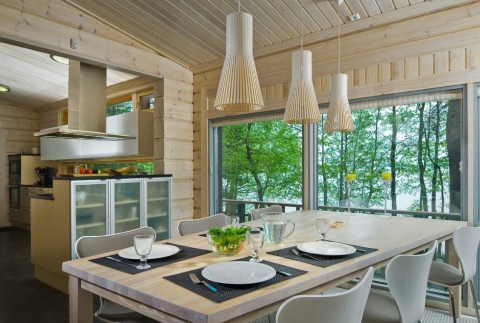 Гостиная со вторым светом и камином