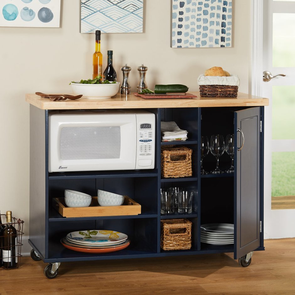 Шкаф для микроволновки на кухне