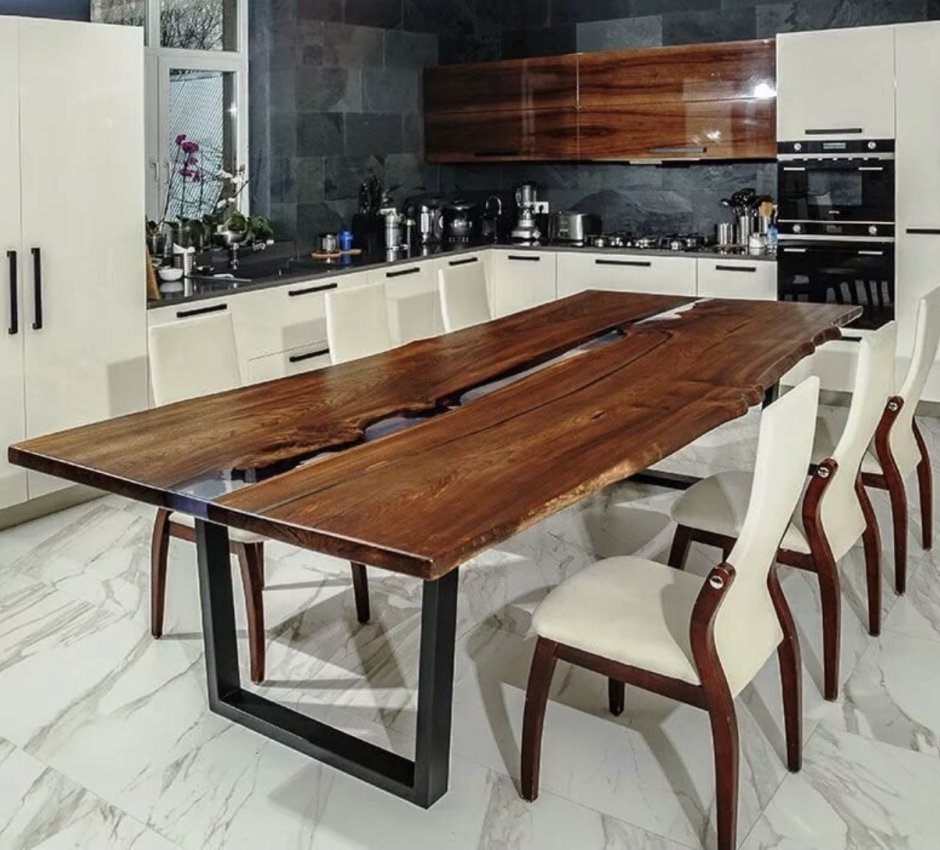 Обеденный стол лофт из слэба