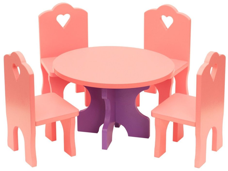 Км-03 "мебель кукольная ""столик со стульчиками"" "