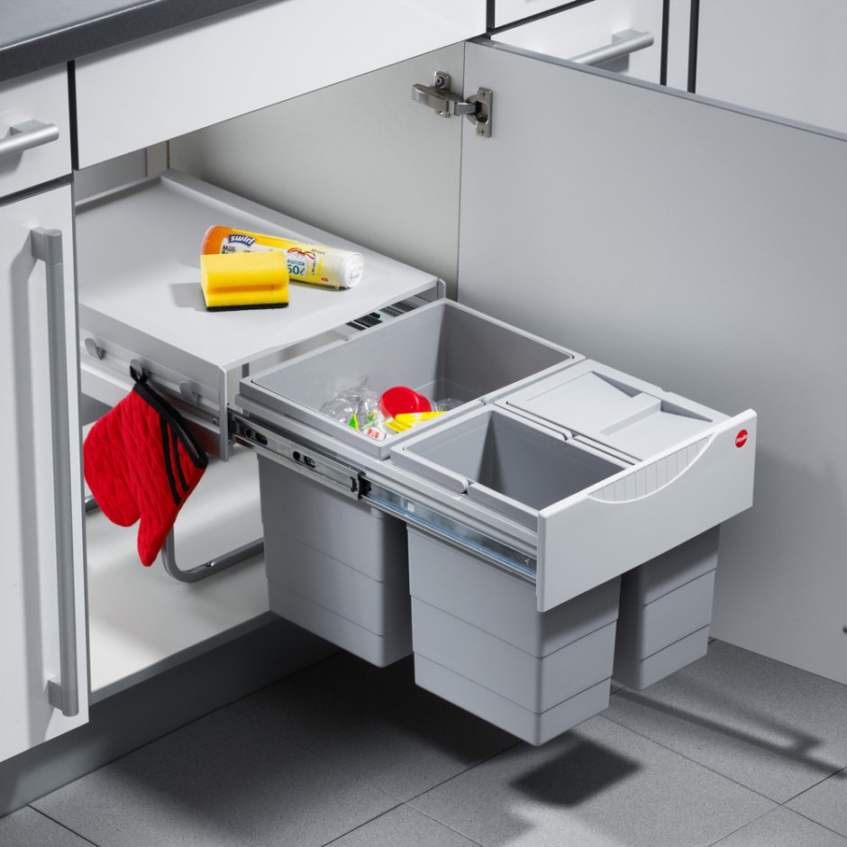 Ведро Hailo Raumspar Tandem, 36 л Light Grey