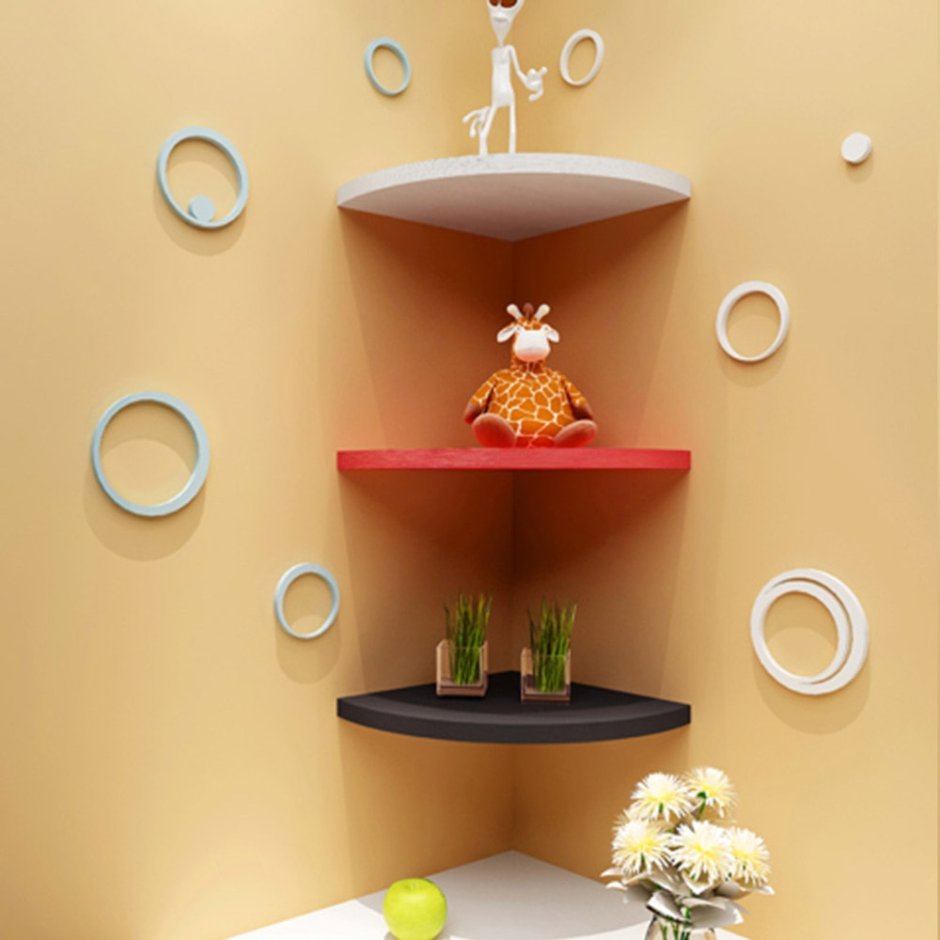 Угловые полки на кухню навесные