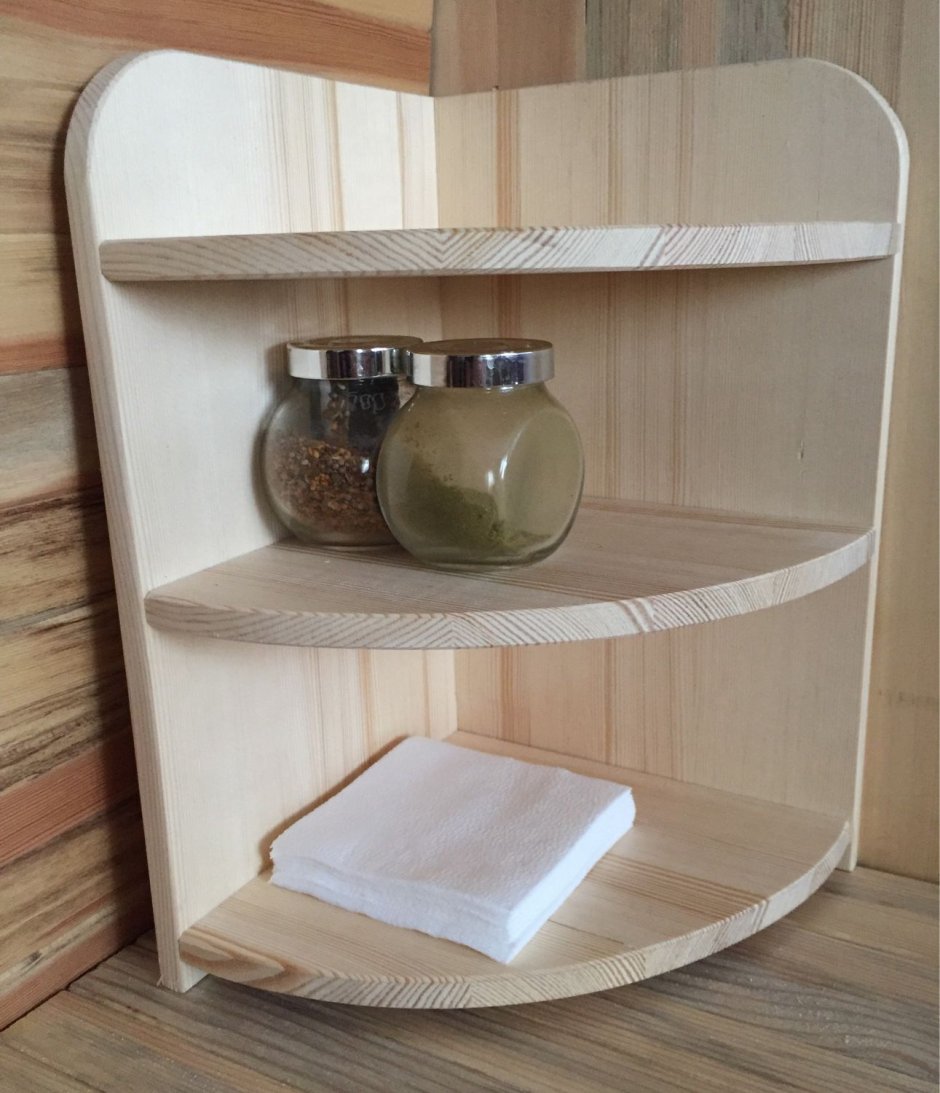 Деревянная полка на кухню