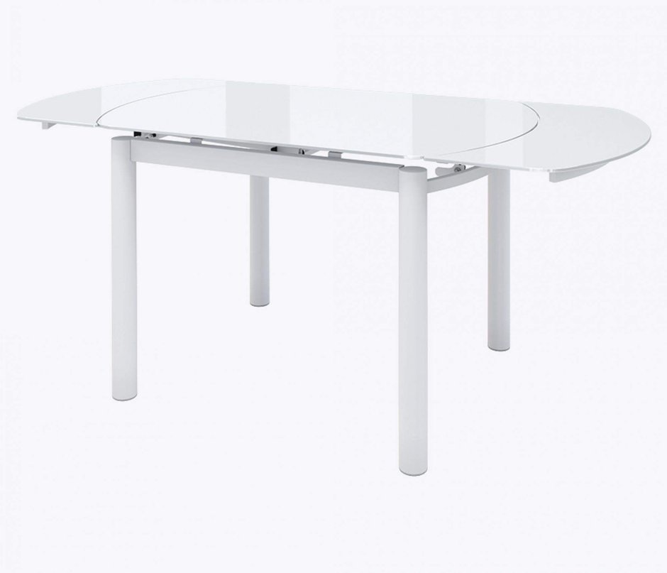 Римс стол раздвижной со стеклом 105(155)х74, кремовый/кремовый