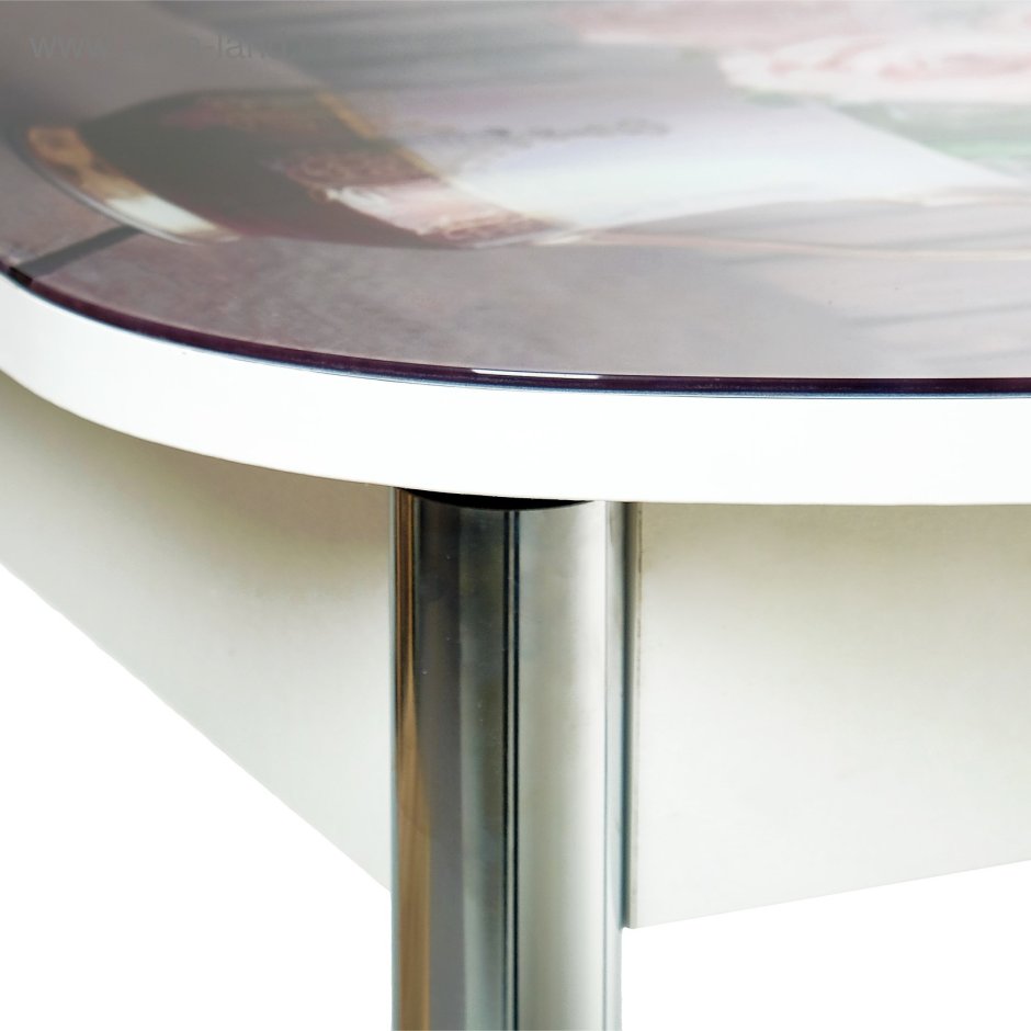 Стол стеклянный кухонный раздвижной овальный