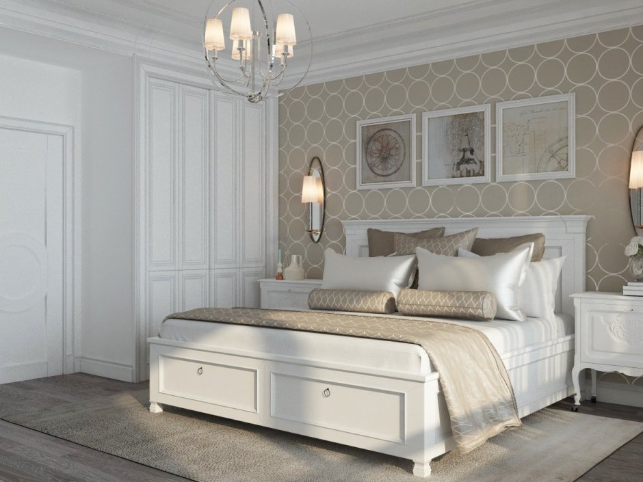 Спальный мебель белый Неоклассика