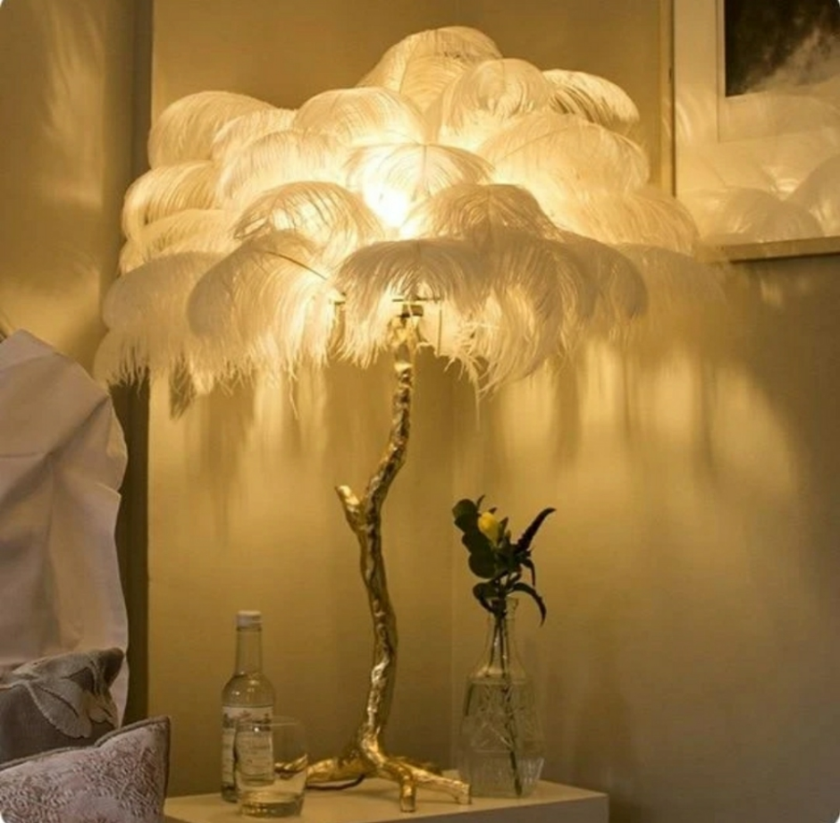 Chandelier with Feathers