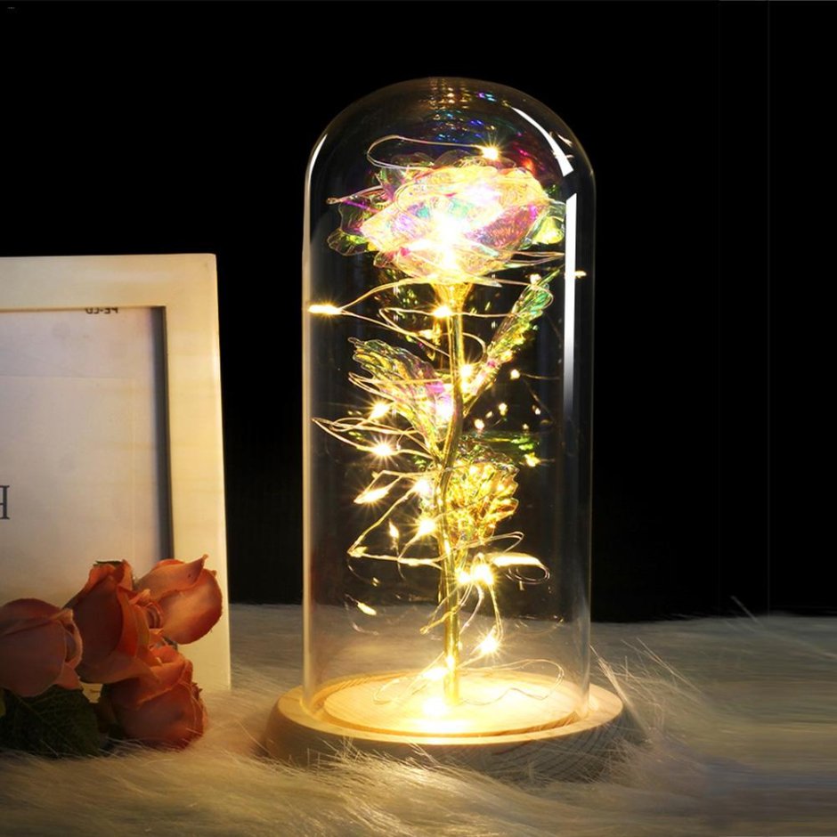 Светодиодный светильник цветок с шариками в колбе