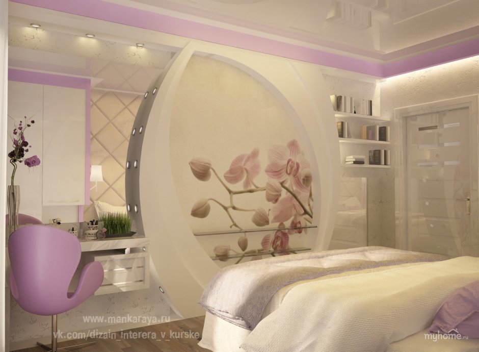 Спальни с орхидеями дизайн шкаф купе