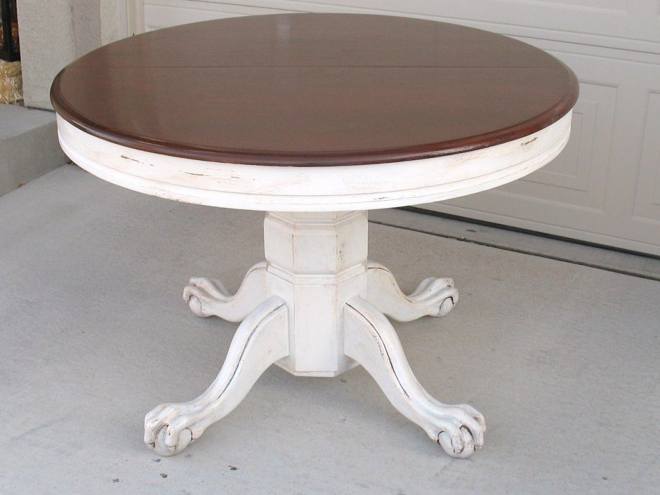 Белый круглый стол в интерьере кухни икеа