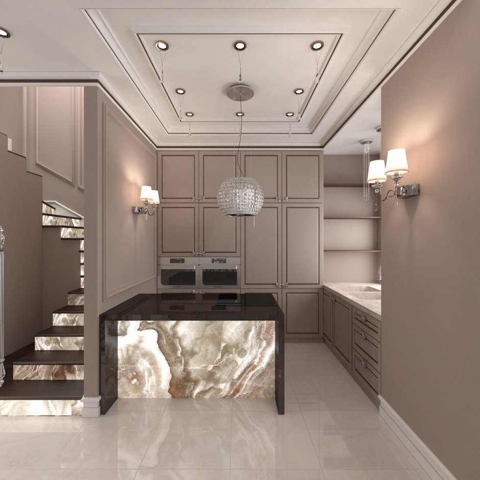 Гипсокартонные потолки для холла