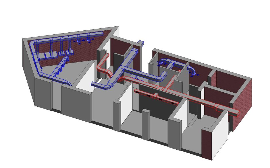 Принципиальная схема системы вентиляции жилого дома