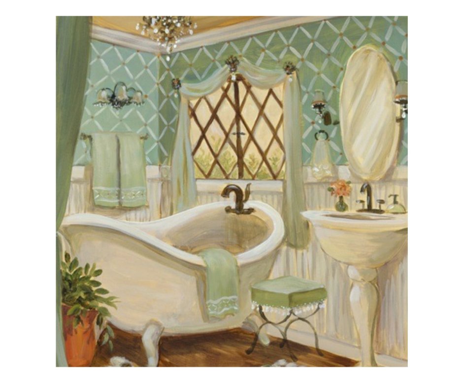 Винтажная иллюстрация в ванной
