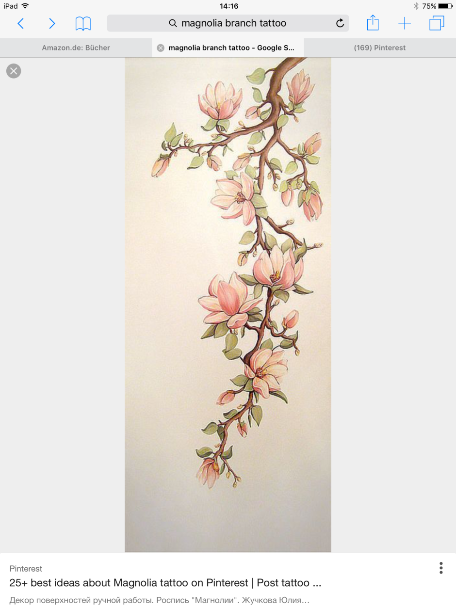 Цветущая Магнолия роспись