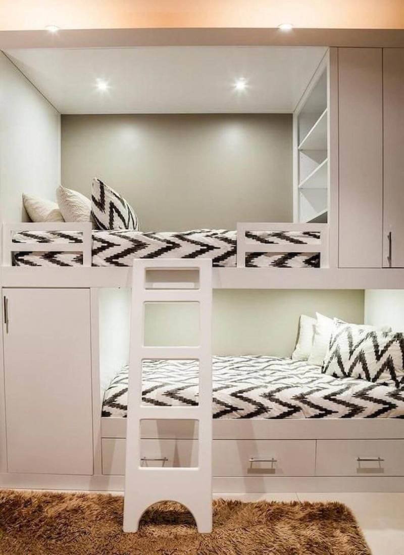 Встроенные двухъярусные кровати