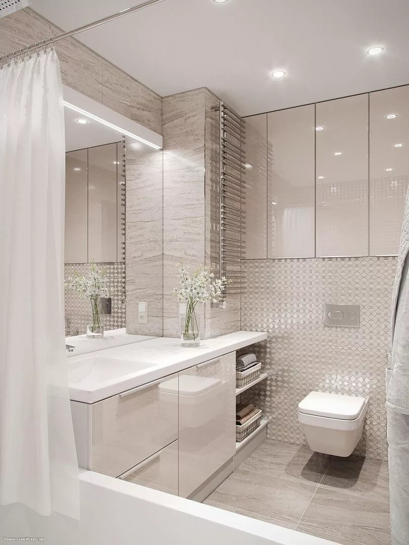 Ванная в светлых тонах