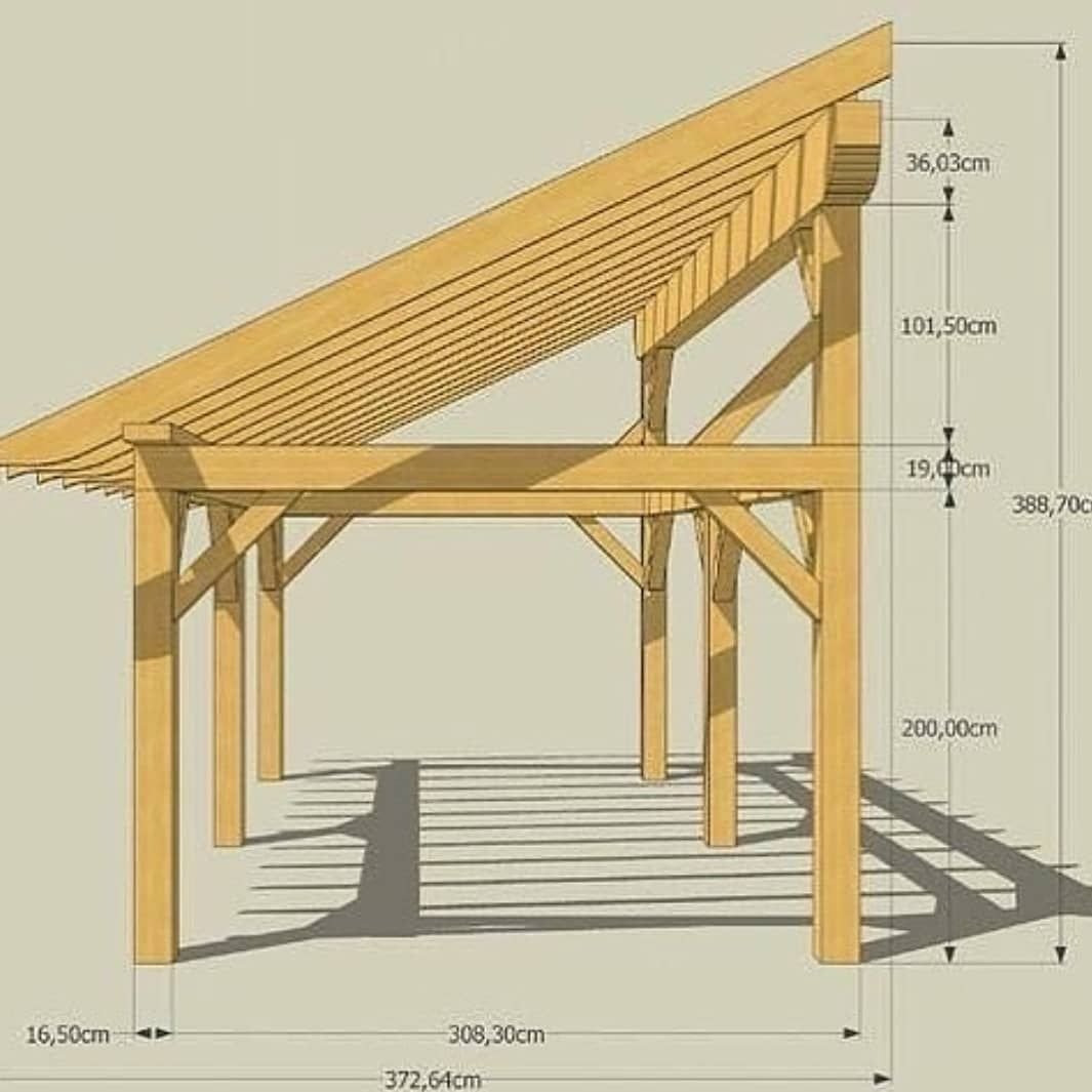Конструкция деревянного навеса