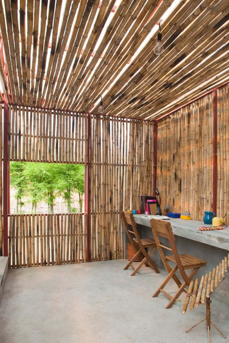Дизайн веранды из бамбука