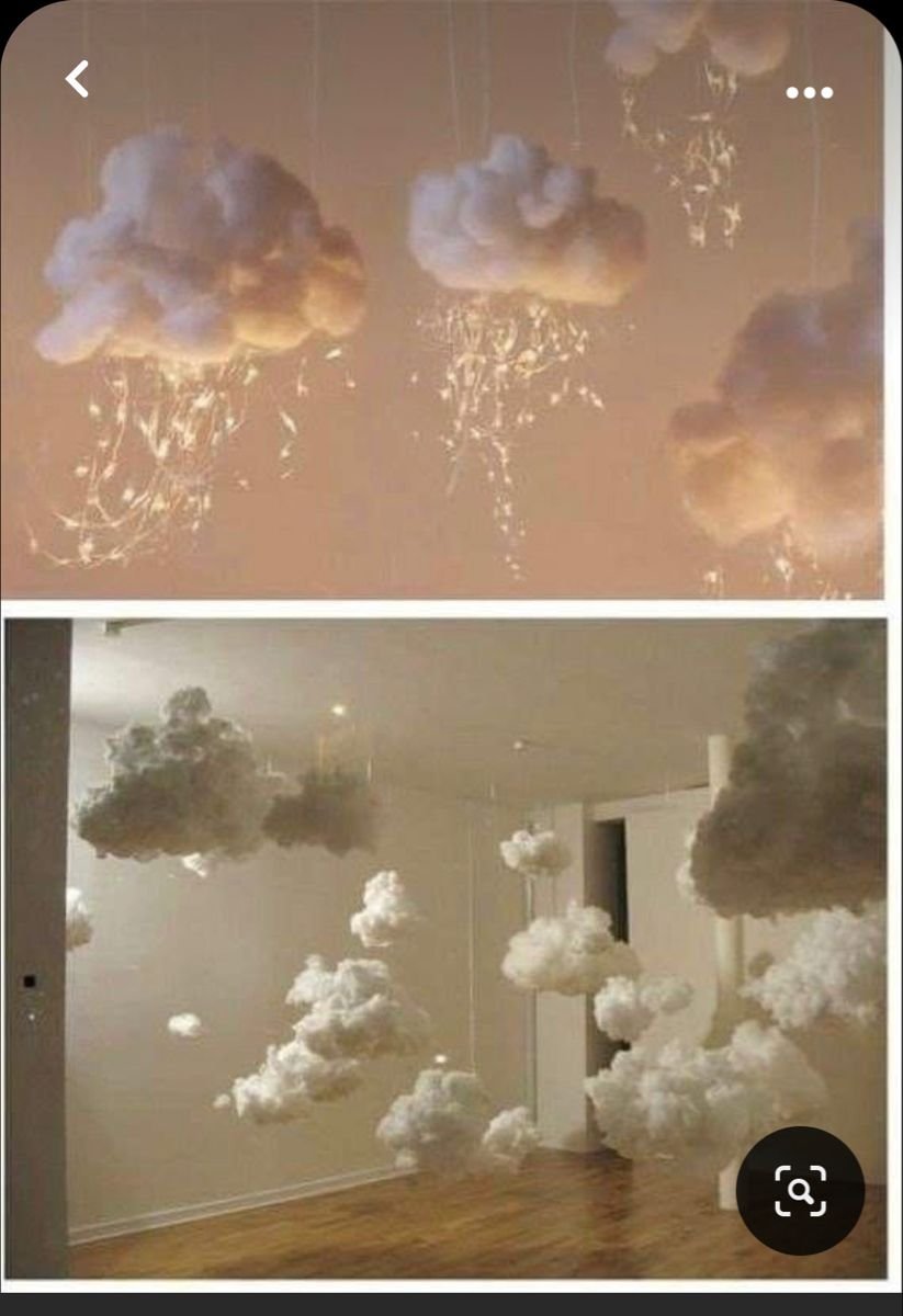 Облака на потолке из ваты