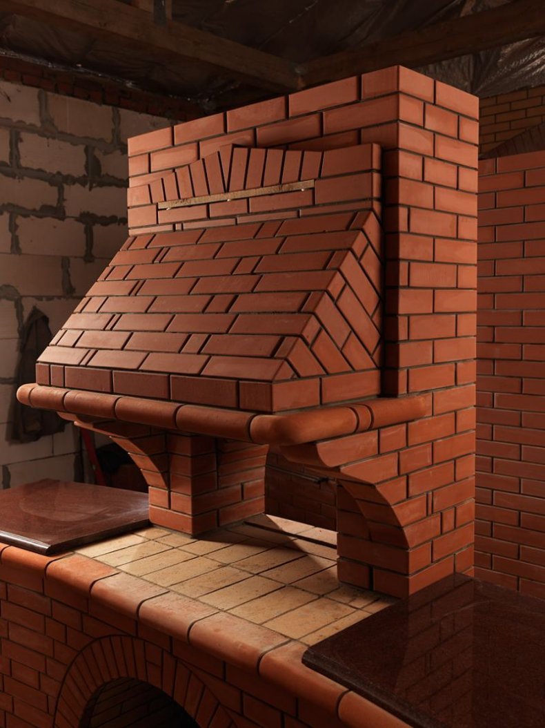 Арочные кирпичные камины