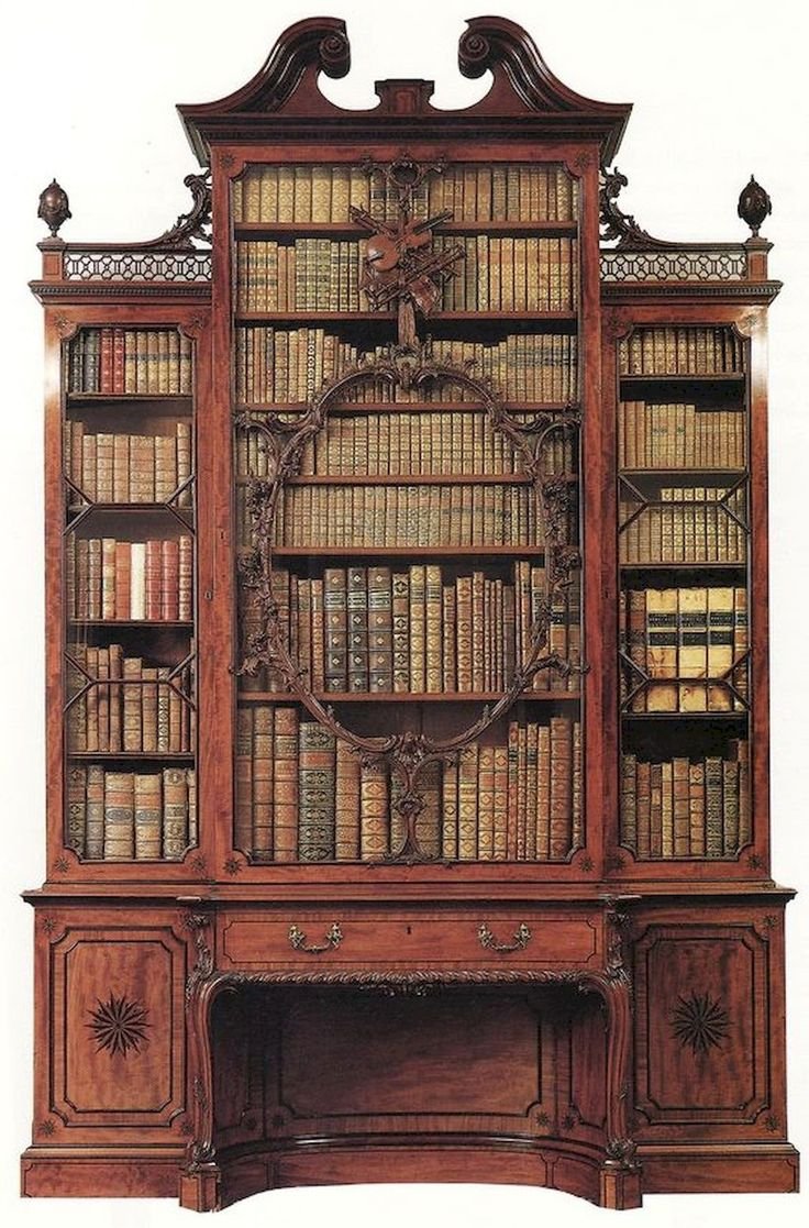 Кабинетный книжный шкаф 19 века