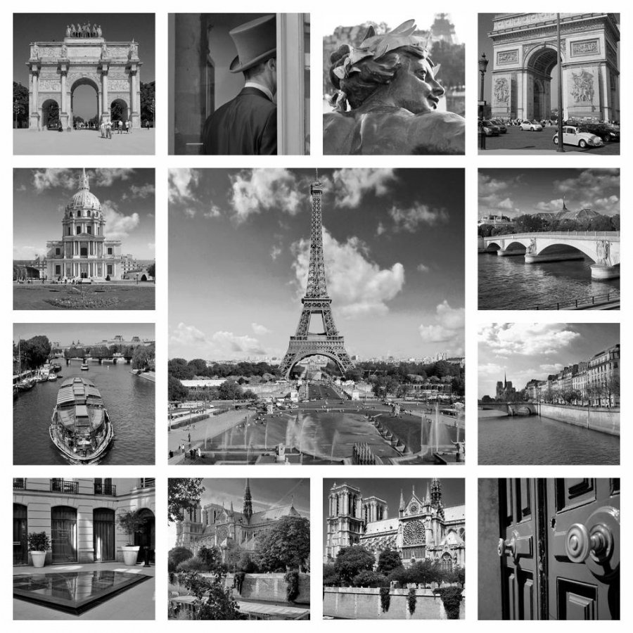 Черно белый коллаж