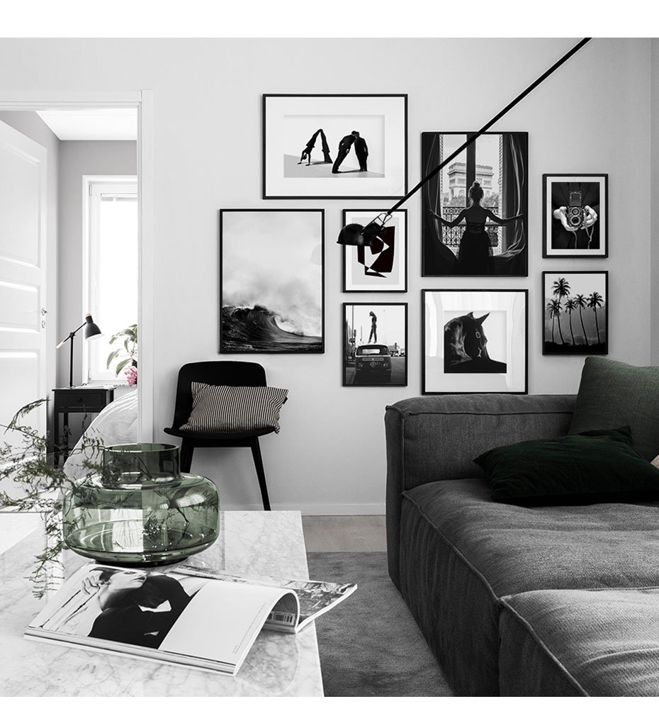 Черно-белые постеры для интерьера