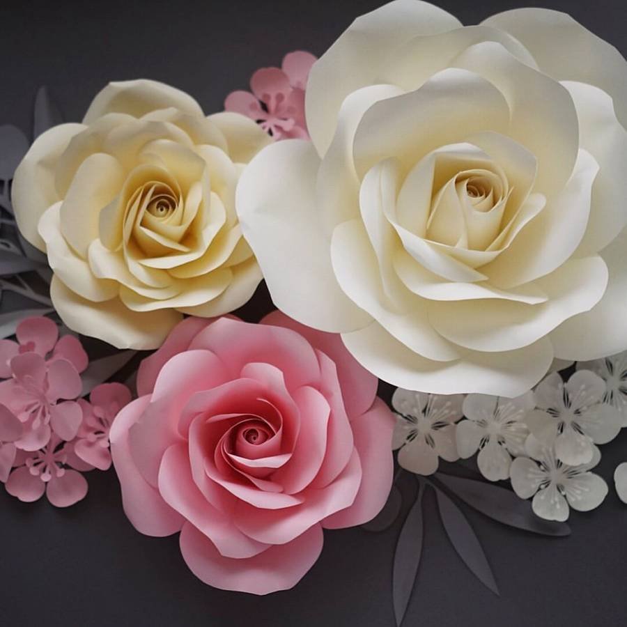 Объемные цветы из дизайнерской бумаги