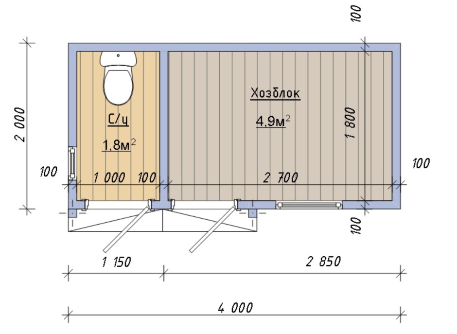 Схема ванной комнаты с душевой кабиной 6м2