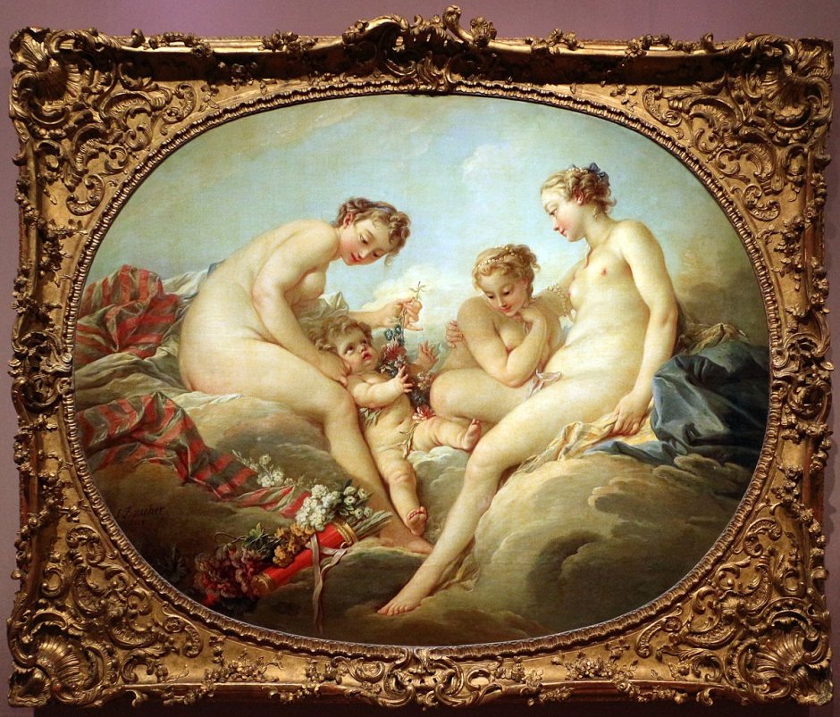 Картины Венера на отдыхе с ангелами