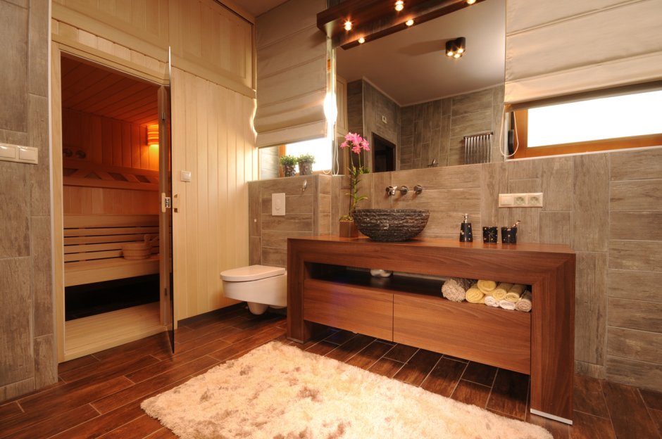 Ванная комната с сауной в квартире