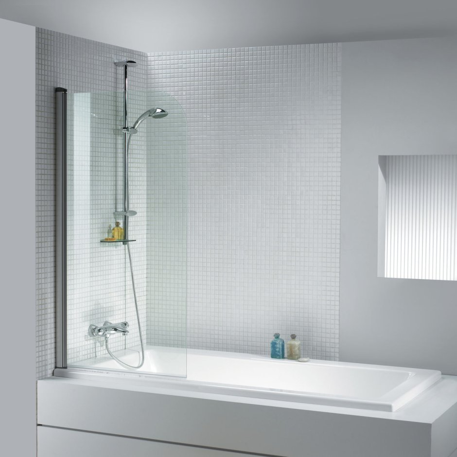 Шторка для ванны fa 658, прозрачное стекло 6мм, профиль хром, 1200*1400