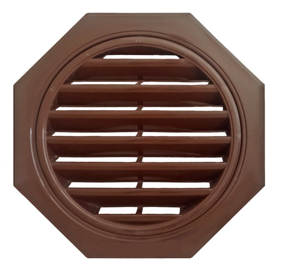 Фронтонная вентиляционная решётка коричневая 550х550мм Техоснастка