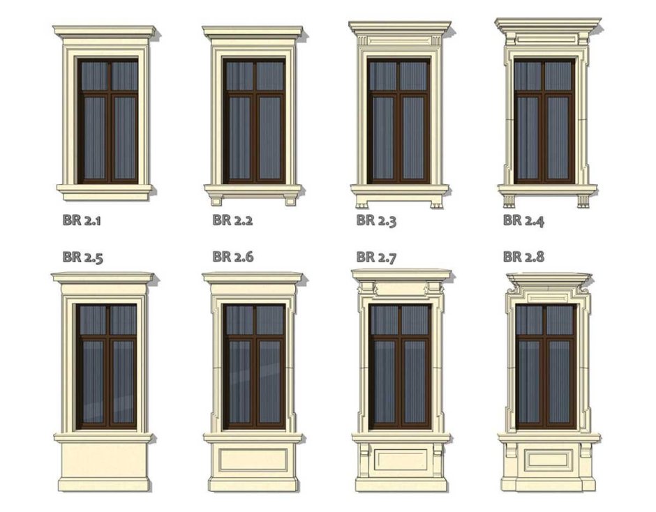 Окна в классическом стиле на фасаде