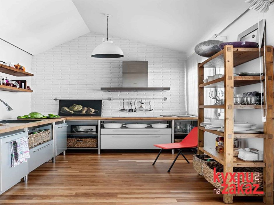 Кухонный гарнитур из металла в стиле лофт