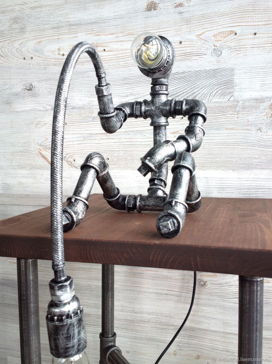Светильники из труб водопроводных в стиле лофт