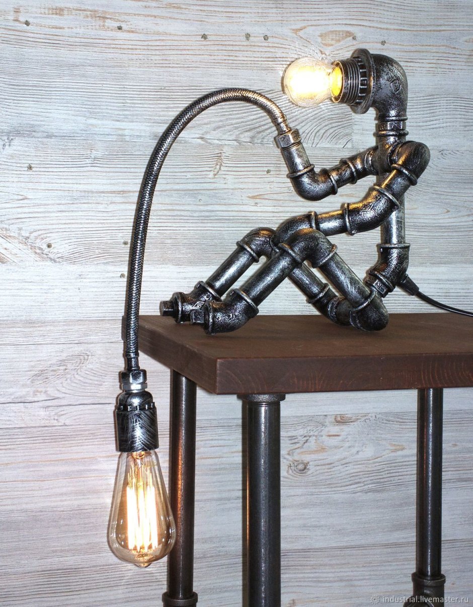 Лампа стимпанк с лампой Эдисона