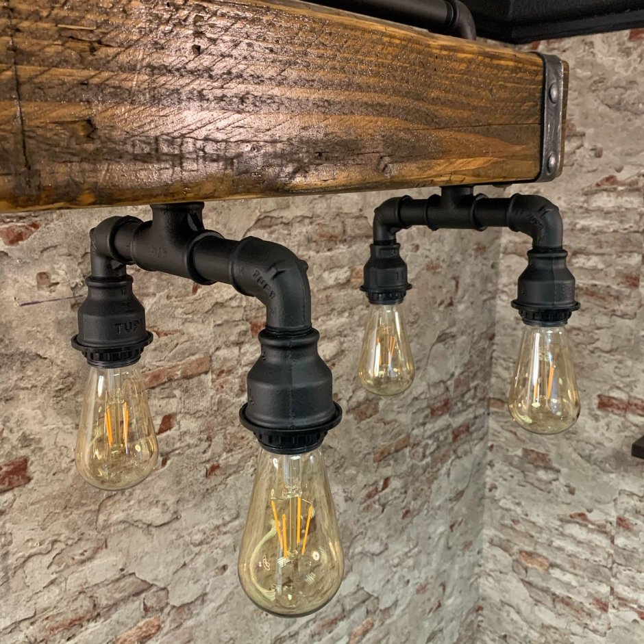 Светильники из труб водопроводных в стиле лофт